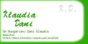 klaudia dani business card